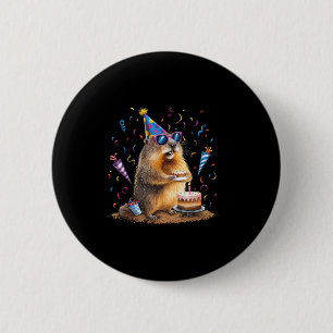 Glad Groundhog Day 12 Feb Murmeldag Med Födelsedag Knapp
