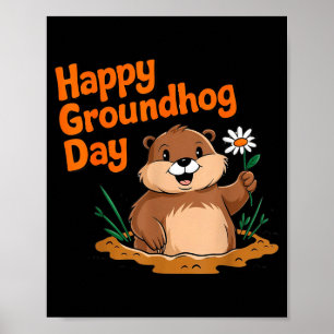 Glad Groundhog Day 2025 Matchande Familj Roligt Pa Poster