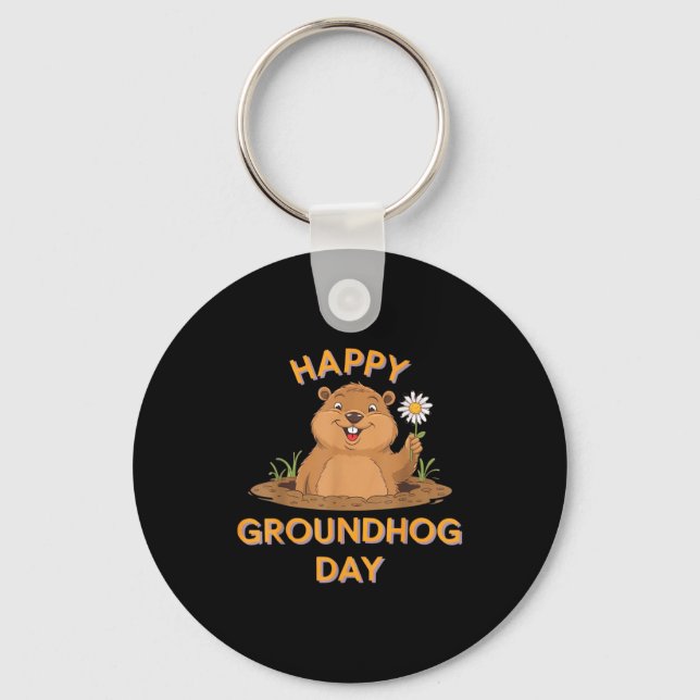 Glad Groundhog Day 2025 Matchande Familj Squad  Nyckelring (Framsida)
