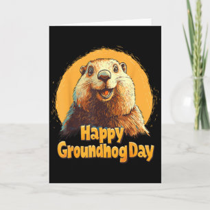 Glad Groundhog Day 2025 Rolig Groundhog Day Dekora Kort