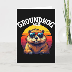 Glad Groundhog Day 2025 Rolig Groundhog Squad _3 Kort