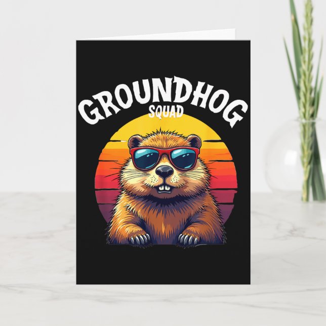 Glad Groundhog Day 2025 Rolig Groundhog Squad _3  Kort (Framsida)