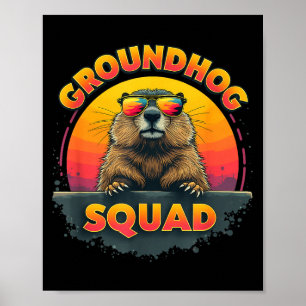Glad Groundhog Day 2025 - Rolig Groundhog Squad Ap Poster