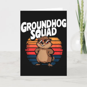 Glad Groundhog Day 2025 - Rolig Groundhog-stam Kort