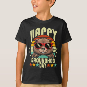 Glad Groundhog Day 2025 Rolig Retro Marmot Älskare T Shirt