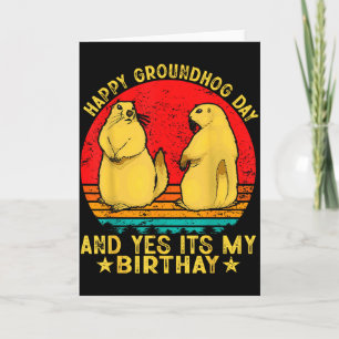 Glad Groundhog Day 2025 Rolig Retro Murmeldjur äls Kort