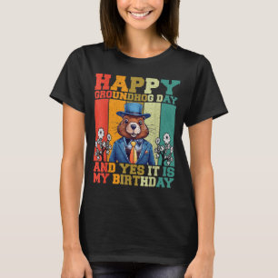 Glad Groundhog Day 2025 Rolig Retro Murmeldyr älsk T Shirt