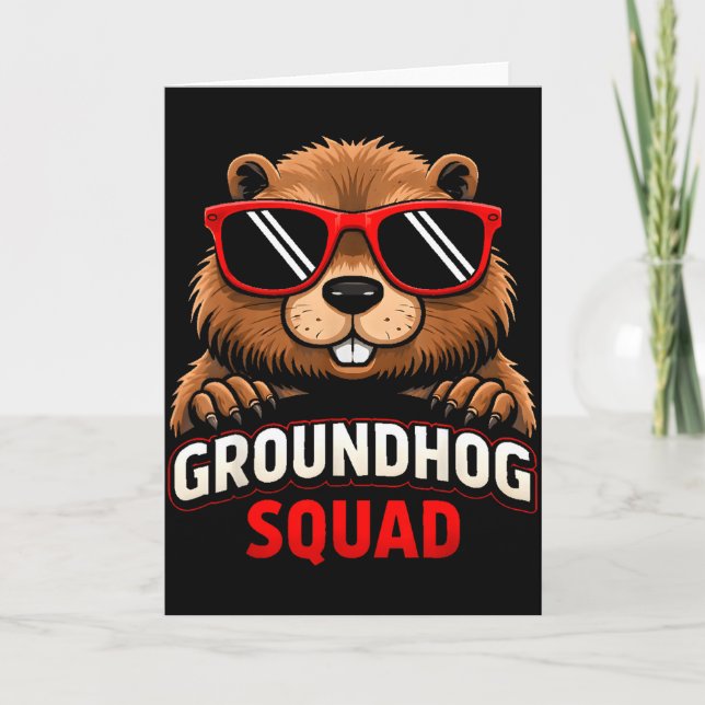 Glad Groundhog Day 2026 Firande Rolig Groundh Kort (Framsida)