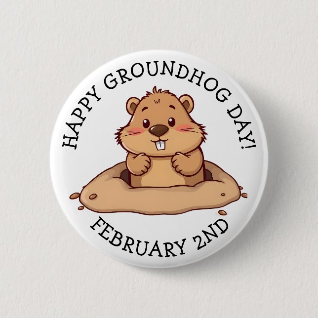 Glad Groundhog Day | 2 februari Knapp (Framsida)