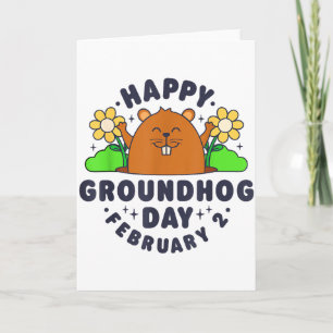 Glad Groundhog Day 2 februari män kvinnor rolig re Kort