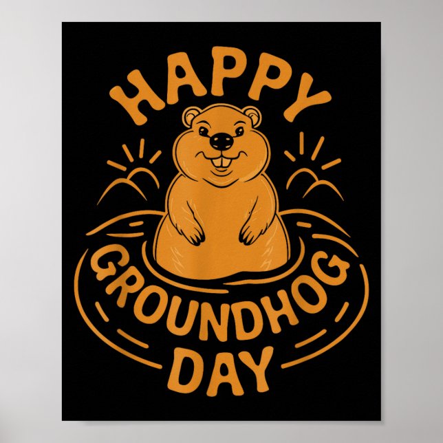 Glad Groundhog Day Barn Unge Män Kvinnor Pojkar Fl Poster (Framsidan)