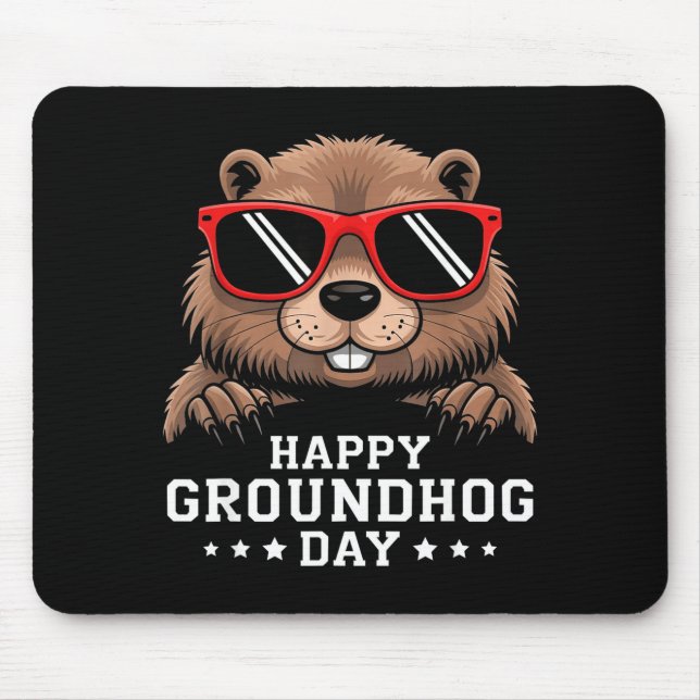 Glad Groundhog Day Djurälskare Män Kvinnor Barn Gi Musmatta (Framsidan)