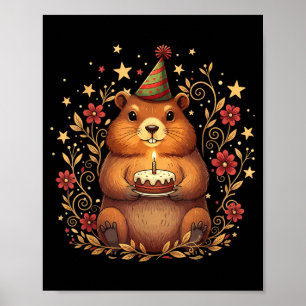 Glad Groundhog Day Födelsedagstårta Groundhound Poster