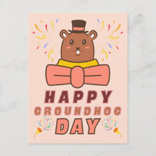 Glad Groundhog Day - Groundhog Day Firande Vykort