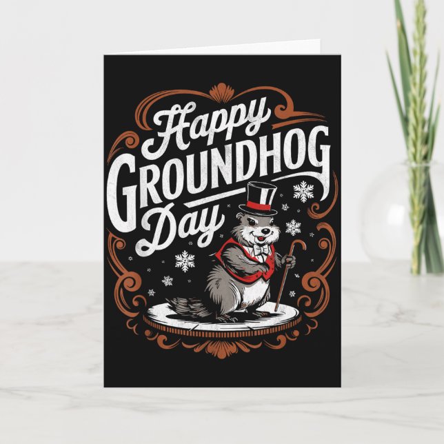 Glad Groundhog Day Jordpadda Djur Kostym Män  Kort (Framsida)