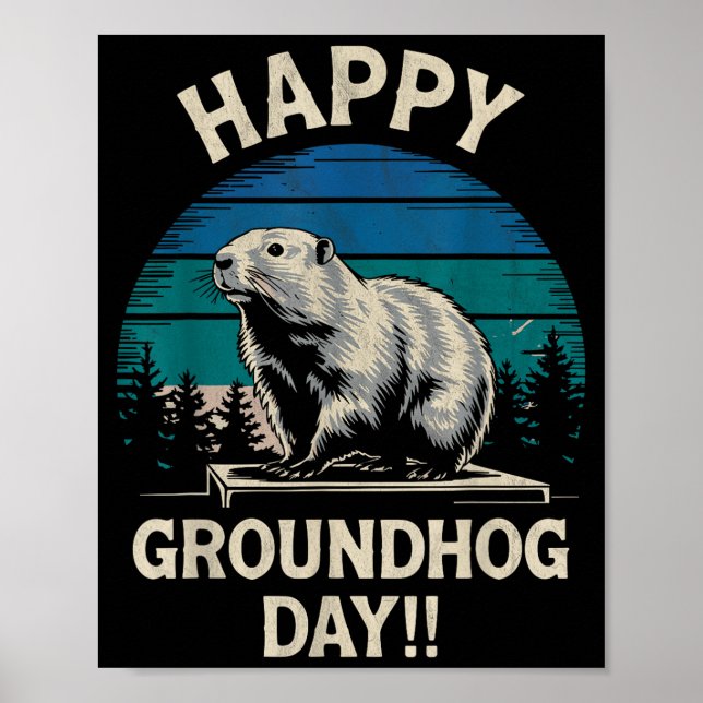 Glad Groundhog Day Jordpiggsdjur Kostym Män  Poster (Framsidan)