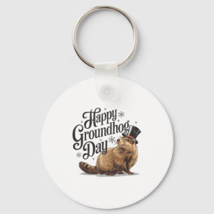 Glad Groundhog Day Jordpungsdjur Kostym Män Nyckelring