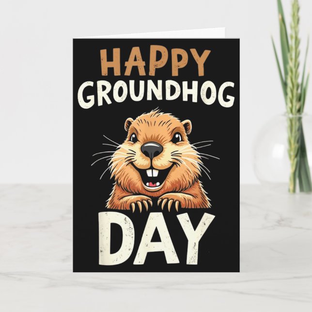 Glad Groundhog Day  Kort (Framsida)