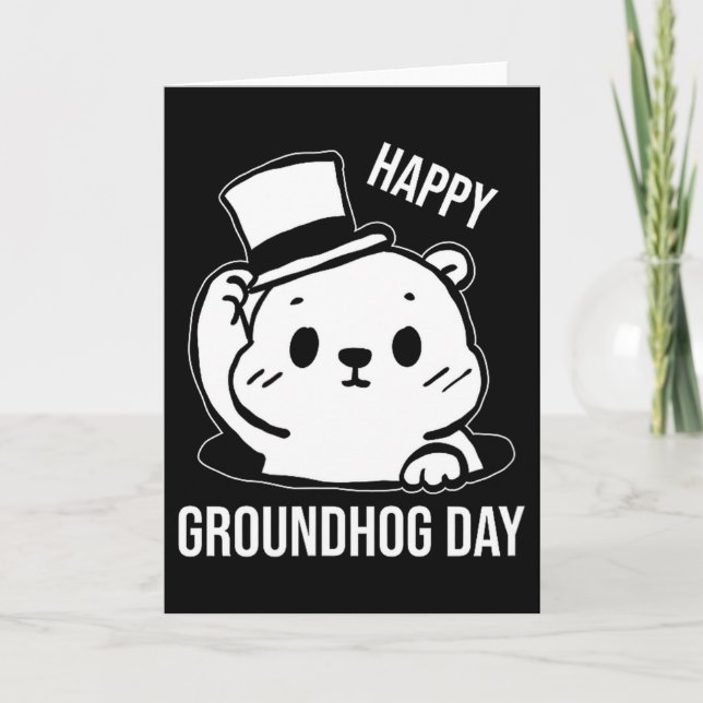Glad Groundhog Day Linjedesign  Kort (Framsida)