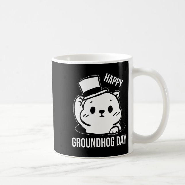 Glad Groundhog Day-linjegrafik  Kaffemugg (Höger)
