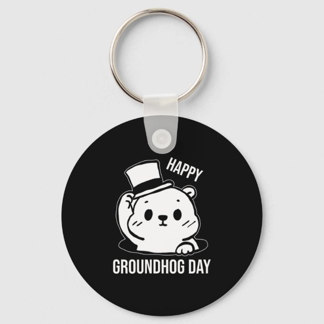 Glad Groundhog Day-linjegrafik  Nyckelring (Framsida)