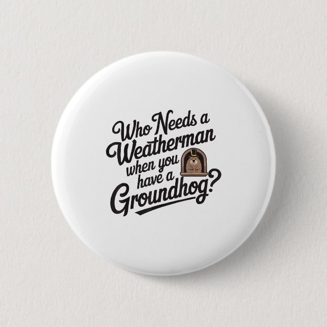 Glad Groundhog Day Murmeldjur Djur Groundhog Kärle Knapp (Framsida)