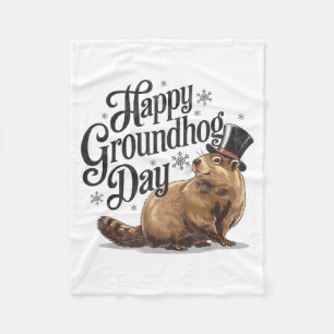 Glad Groundhog Day Murmeldjur Kostym Män Fleecefilt