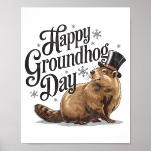 Glad Groundhog Day Murmeldjur Kostym Män Poster