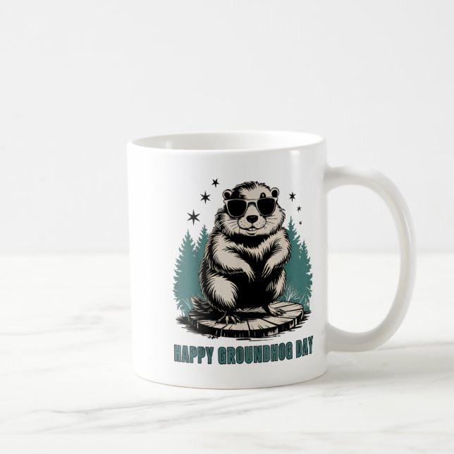 Glad Groundhog Day och ja det är min födelsedag Ro Kaffemugg (Höger)