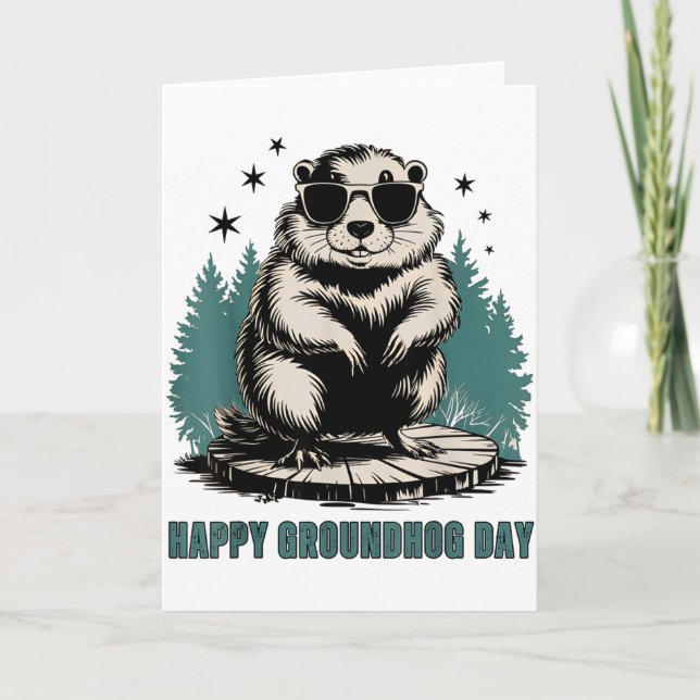 Glad Groundhog Day och ja det är min födelsedag Ro Kort (Framsida)