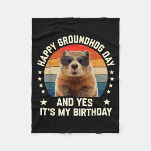 Glad Groundhog Day och ja det är min födelsedag Sö Fleecefilt