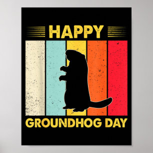 Glad Groundhog Day Rolig Ground Hog Gnagare Älskar Poster