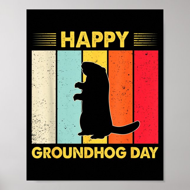 Glad Groundhog Day Rolig Ground Hog Gnagare Älskar Poster (Framsidan)