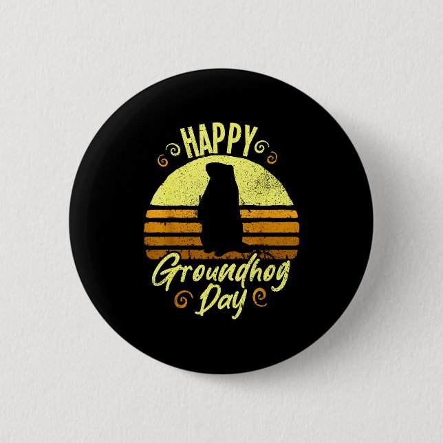 Glad Groundhog Day Rolig Groundhog  Knapp (Framsida)
