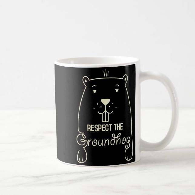Glad Groundhog Day Rolig Respekt För Groundhog  Kaffemugg (Höger)