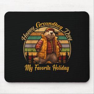 Glad Groundhog Day Rolig Söt Ground Hog Djur L Musmatta