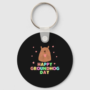 Glad Groundhog Day Rolig Söt Ground Hog Djur L Nyckelring