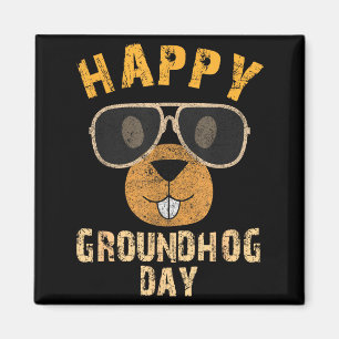 Glad Groundhog Day Roliga Ground Hog Singlar Anima Magnet