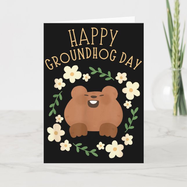 Glad Groundhog Day - Roligt firande  Kort (Framsida)