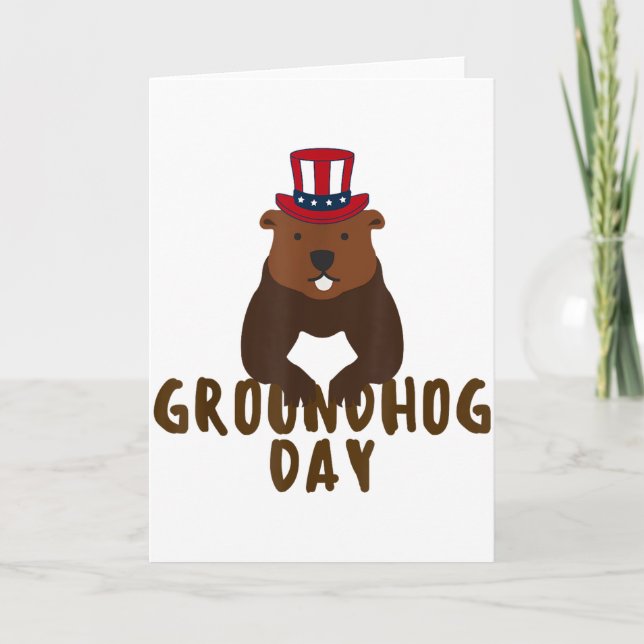 Glad Groundhog Day Roligt Groundhog Day  Kort (Framsida)