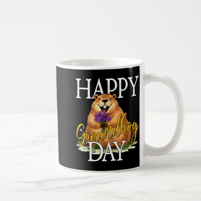 Glad Groundhog Day Roligt Groundhog Meme Djur Lo Kaffemugg (Höger)