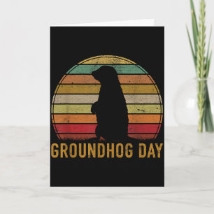 Glad Groundhog Day Roligt talesätt Retro Djur Kärl Kort