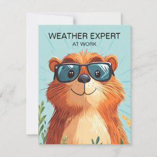 Glad Groundhog Day Söt Färgglad Murmeldjur Julkort