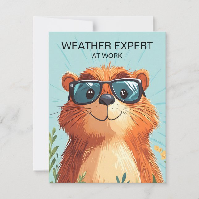 Glad Groundhog Day Söt Färgglad Murmeldjur Julkort (Framsida)