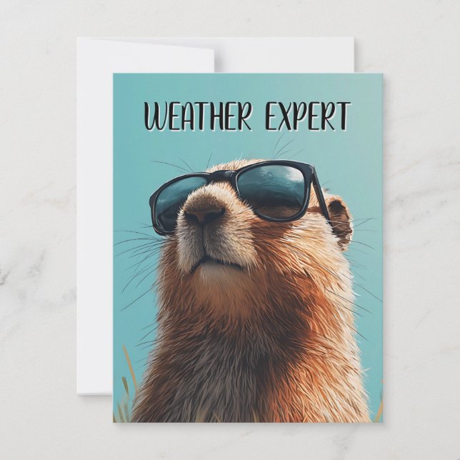 Glad Groundhog Day Söt Färgrik Jordpadda Julkort (Framsida)
