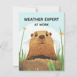 Glad Groundhog Day Söt Färgrik Jordpiggsvin Julkort