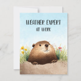 Glad Groundhog Day Söt Färgstark Jordpuka Julkort