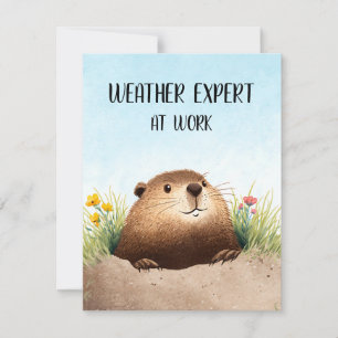 Glad Groundhog Day Söt Färgstark Jordpuka Julkort