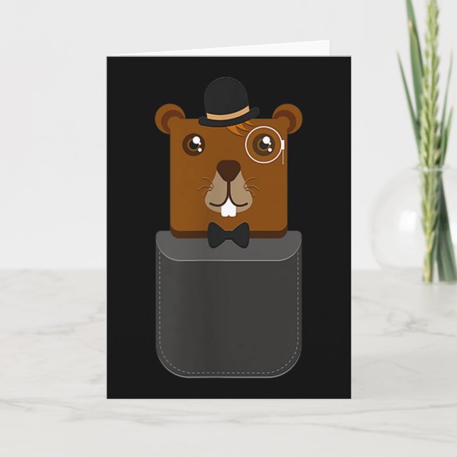 Glad Groundhog Day Tröja I Din Ficka  Kort (Framsida)