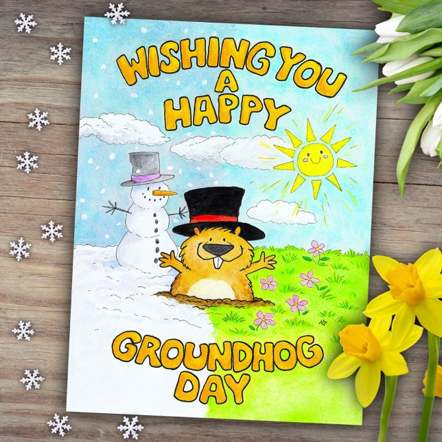 Glad Groundhog Day  Vykort (Skapare uppladdad)